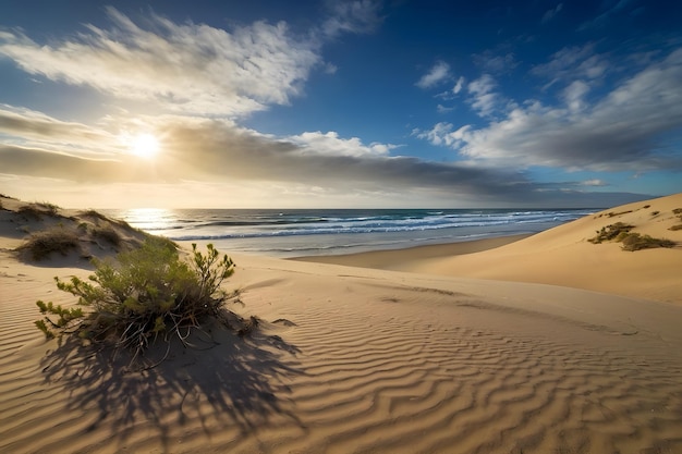 A landscape where desert meets with the ocean