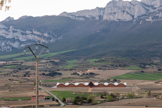 Landscape with building in the valley