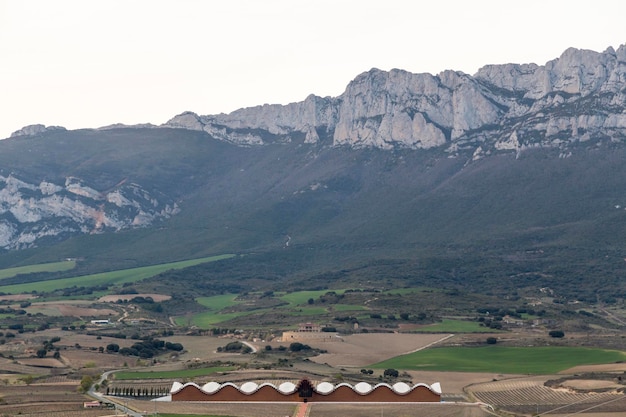 Landscape with building in the valley