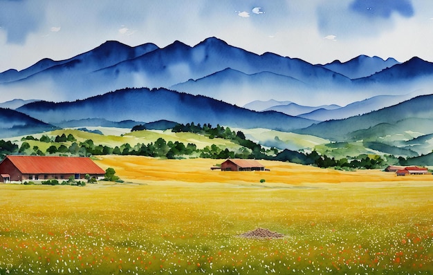 landscape with mountains