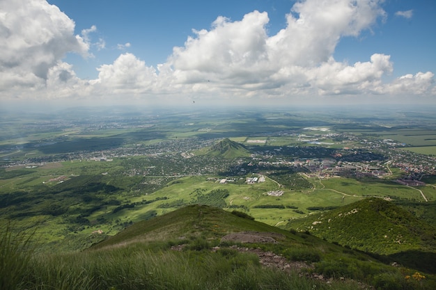 Landscape with natural landscape from the height of the mountain