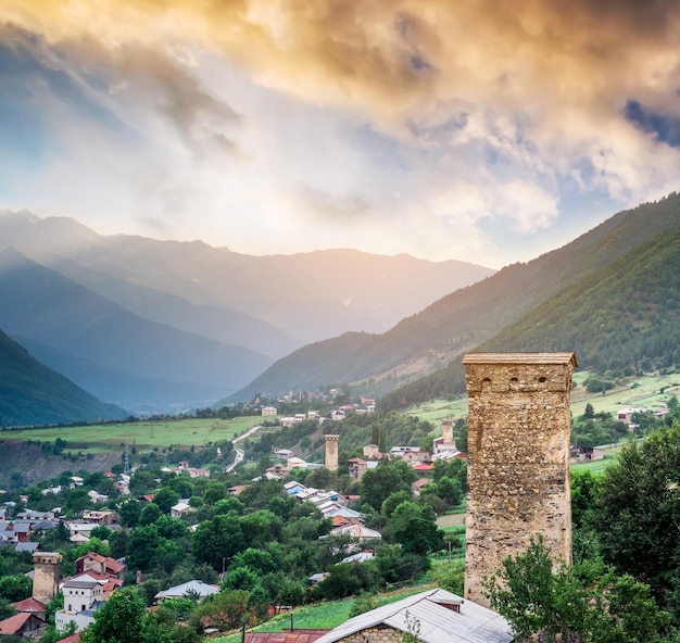 Landscape with Svan tower