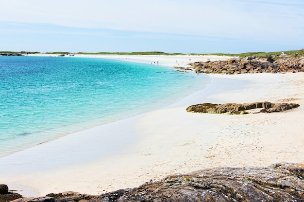 Landscapes of Ireland. White sand of roundstone, Connemara in Galway county