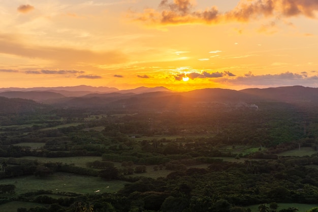 Landscapes in the Yumuri Valley in the province of Matanzas Cuba, beautiful views from a mountain