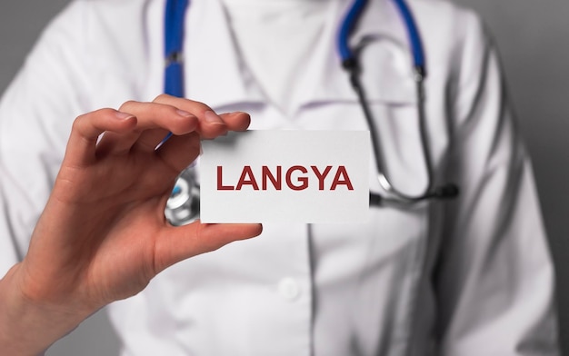 Langya word text disease Medical concept