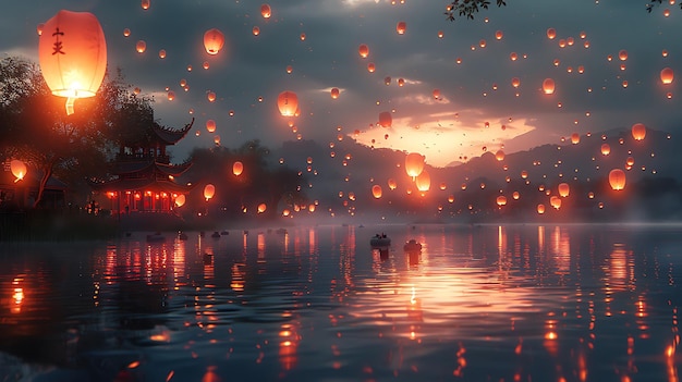 A lantern festival at night