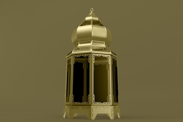 Lantern Front Side Isolated In Yellow Background