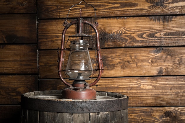 Lantern lamp oil old barn floor light