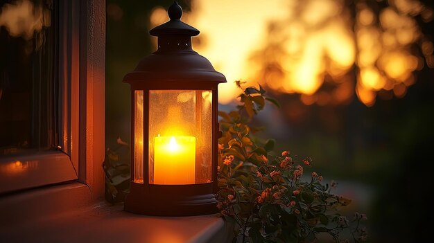 Lantern Light at Sunset