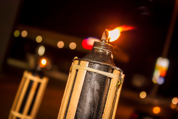 Lantern lit in the night