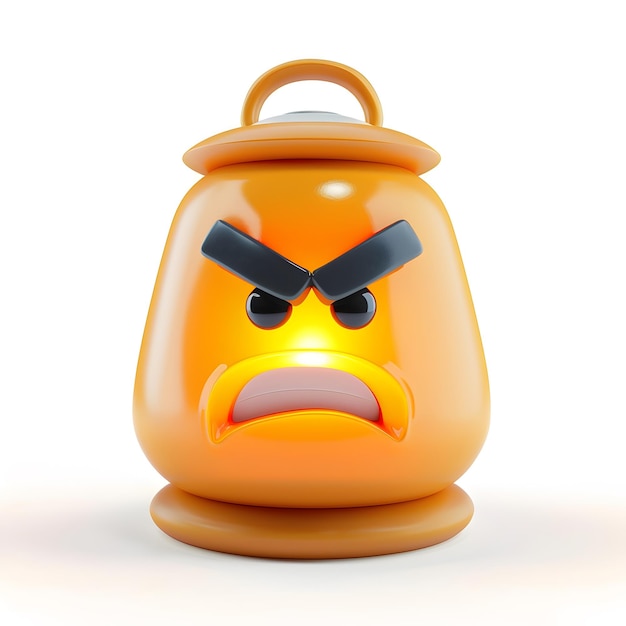 Lantern with angry expression PNG image isolated object