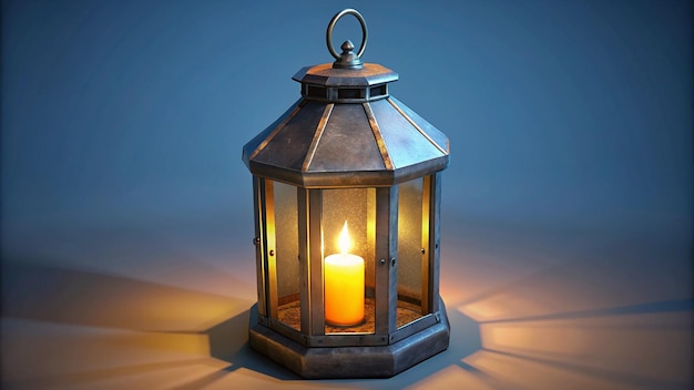 a lantern with a candle inside of it that says quot a quot on it