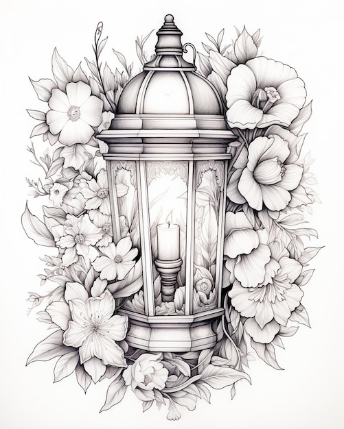 Lantern with Flowers