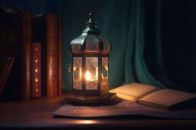 A lantern with the name of the holy month on it