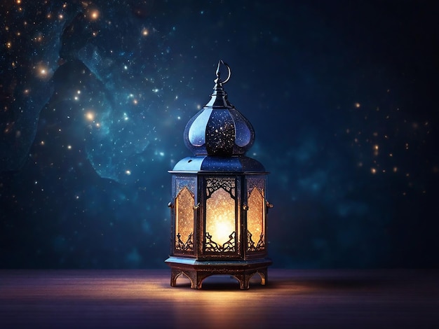 a lantern with a starry background and a starry sky