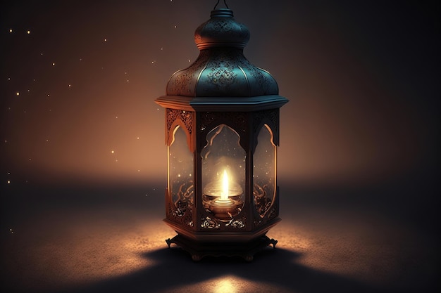 A lantern with the word ramadan on it