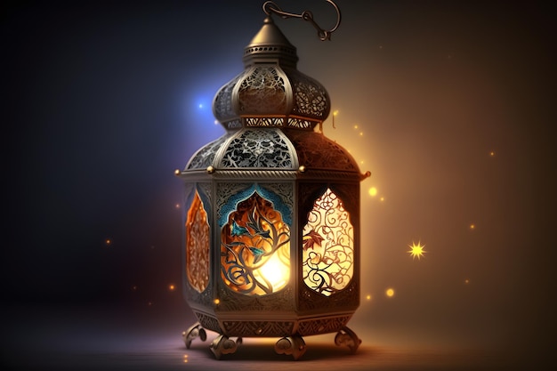 A lantern with the words eid al - fitr on it