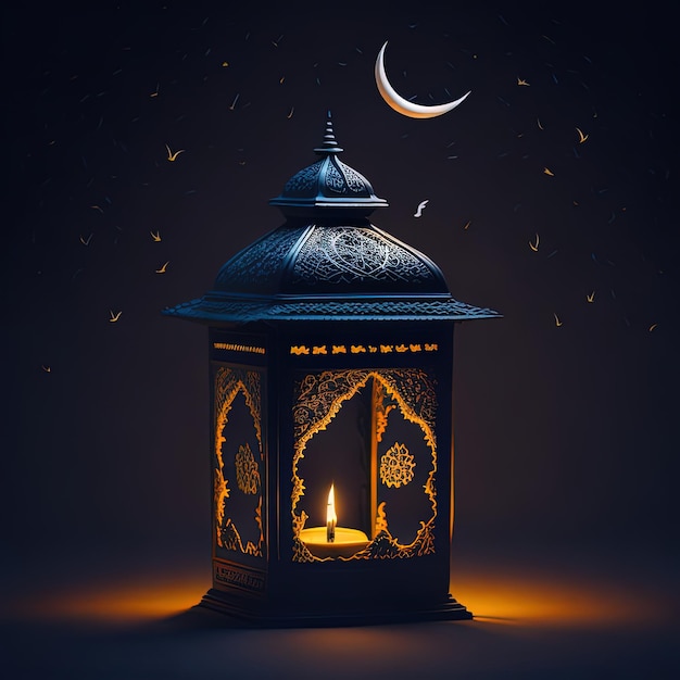 A lantern with the words ramadan written on it