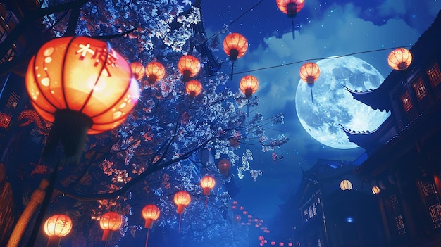 Lanterns Adorning the Ancient Streets of China