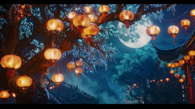 Lanterns Adorning the Ancient Streets of China