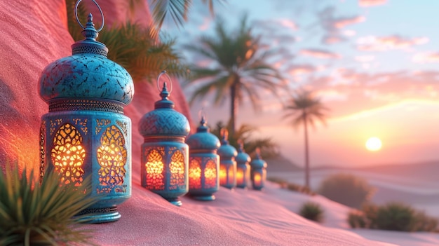 lanterns islamic on desert