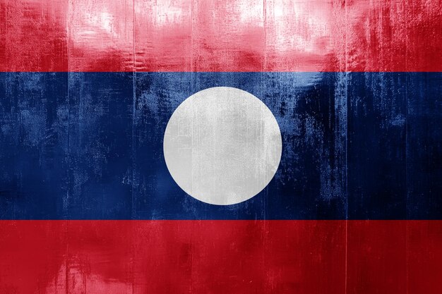 Photo laos flag on a grunge background