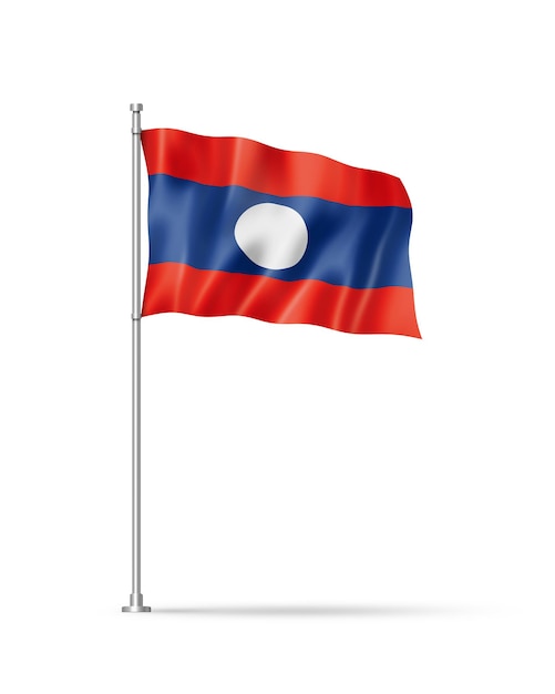 Laos flag isolated on white