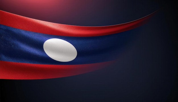 Laos National Flag waving and fluttering 3d illustration symbol icon