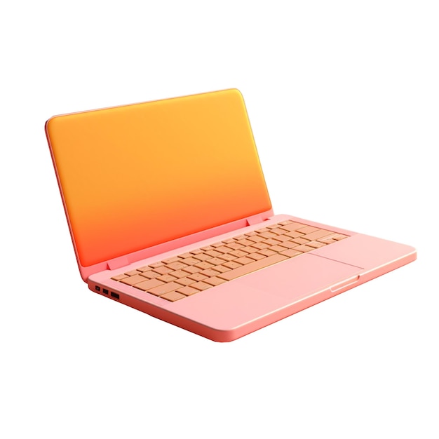 Laptop in 3D style trending color palette with Generative AI