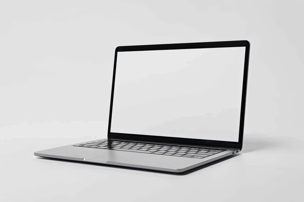 Laptop computer or notebook with blank screen isolated on white background