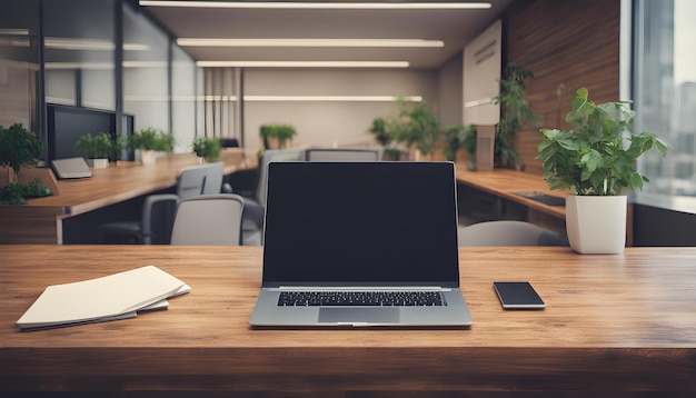 a laptop on a desk with a phone and a phone on it