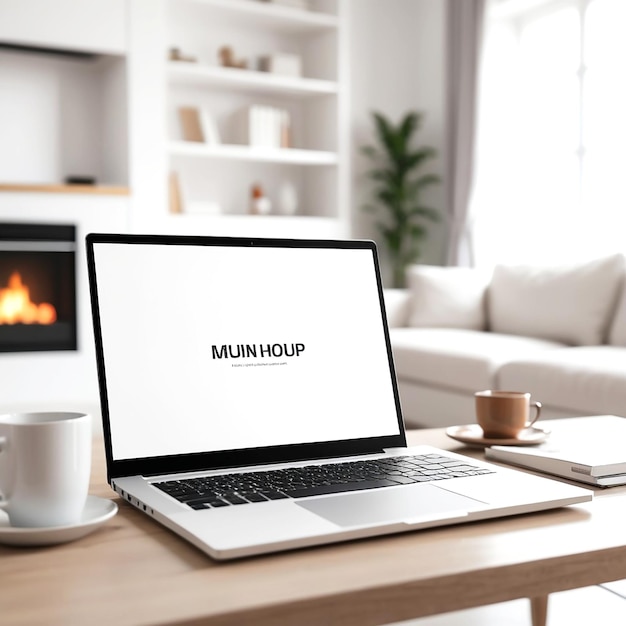 A laptop mockup on a tabletop