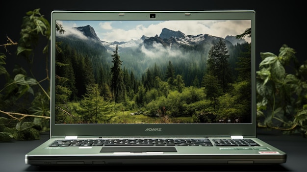 laptop nature background