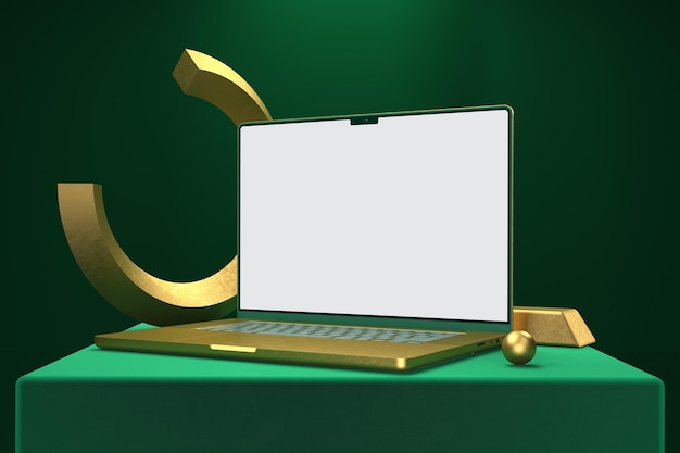 Laptop Right Side With Gold Bars