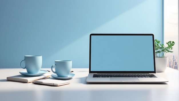 laptop on a table