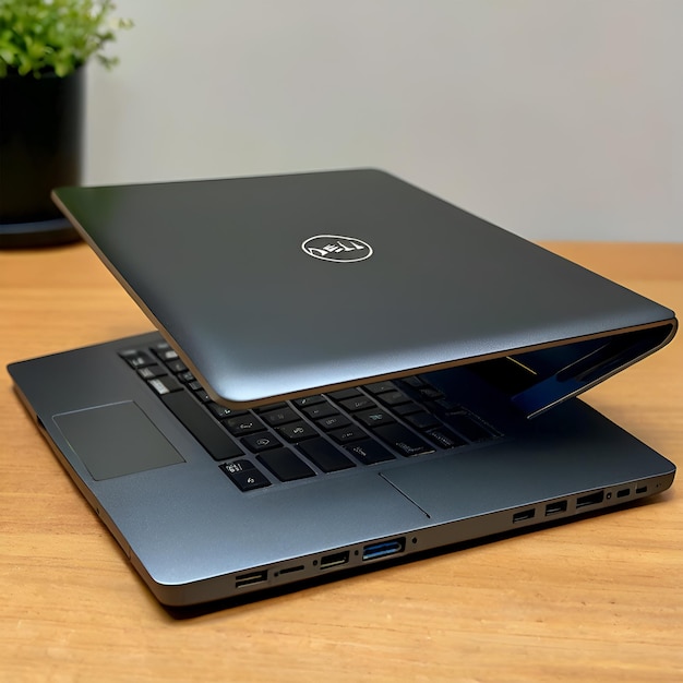 a laptop that has the word dell on it