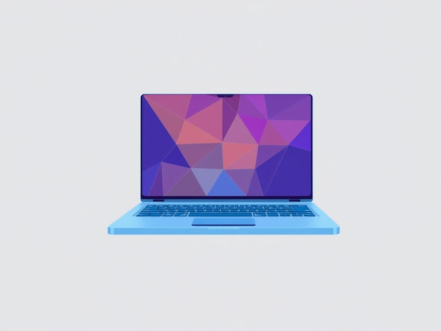 Photo a laptop that is blue and purple