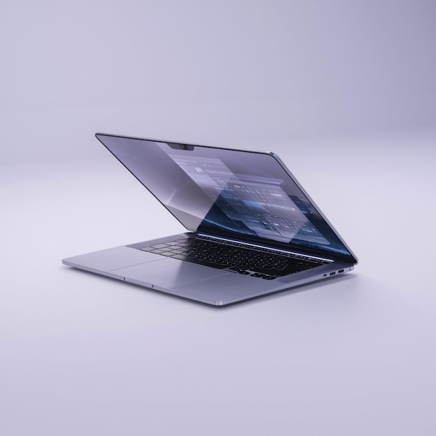 Laptop on a white background 3d rendering Computer Picture