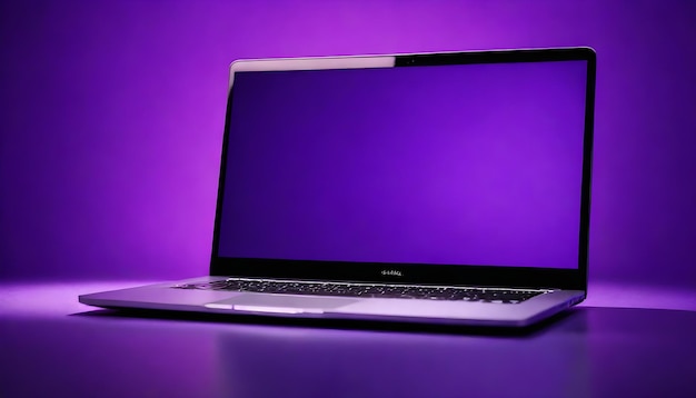 a laptop with a purple background that says dell on the screen