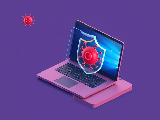 Photo a laptop with a shield that saysshieldon it