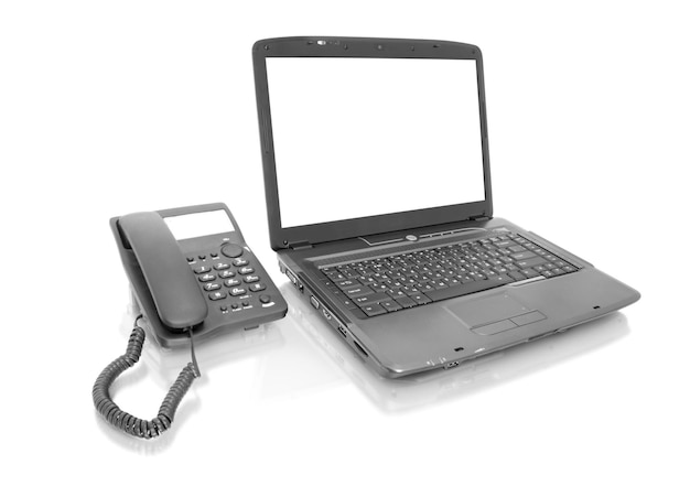 Laptop with telephone