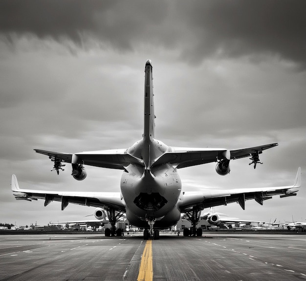 a large airplane is on the runway and the words quot air quot on the tail