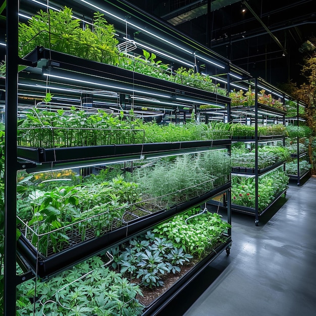 Photo a large amount of plants are in a greenhouse