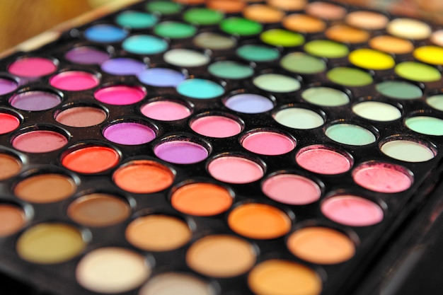 Large array of eye shadows