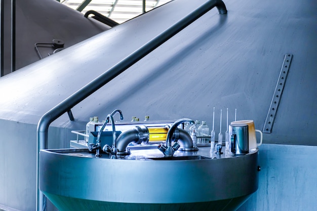 Large beer boiler in the brewery