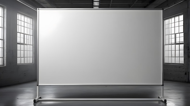 a large blank white screen