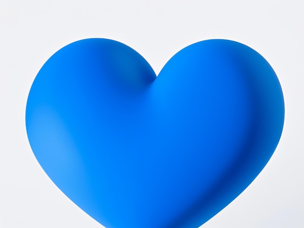 Photo a large blue heartshaped white background