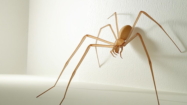 a large brown ant on a white wall