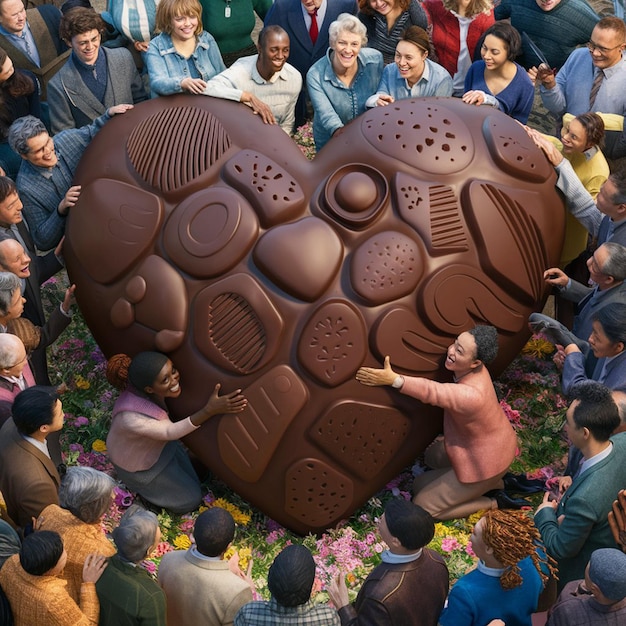 a large brown sculpture of a man with the number 2 on it