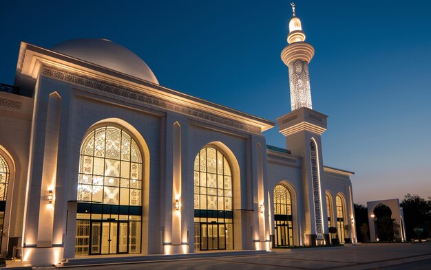 Photo a large building with a clock on the top of it